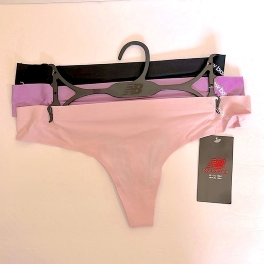 NWT New Balance No-Show Laser-cut Bonded Thong Panties 3-Pack. Size: Medium
